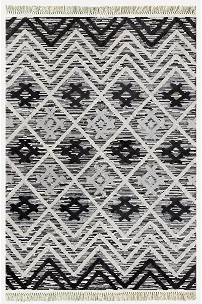 kilim home Covor Kilim din bumbac 15 gri, cu model în dungi, decorativ, lavab...