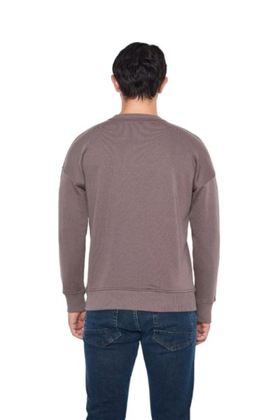 LEON ONE Ανδρικό φούτερ - Χρώμα καφέ, Basic Regular Fit