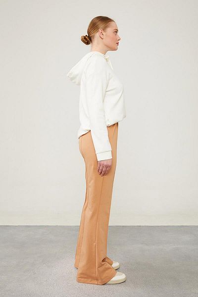Levidor Αθλητικό παντελόνι Camel Color με φαρδύ πόδι και ελαστική μέση