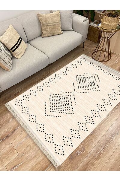kilim home Covor decorativ țesut cu model geometric în nuanțe crem din seria ...