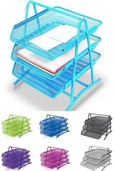 Rubenis Black 1055 - 3-Tier Wire Document Shelf, Black 9181-s