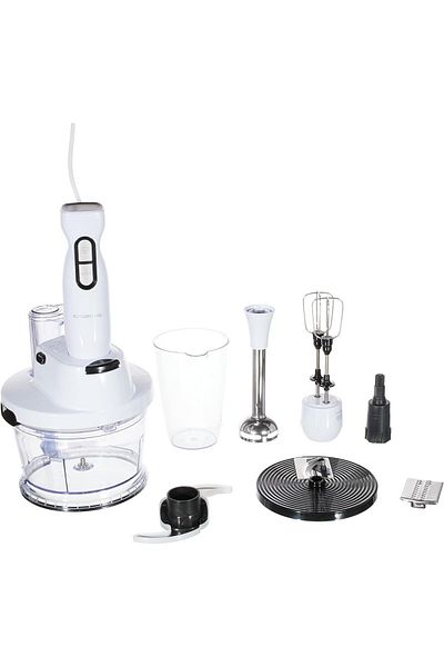 Grundig BL 4781 Hand Blender Set, Stainless Steel, 1.5 Liter, with Mixer Accessory, 700 W, White