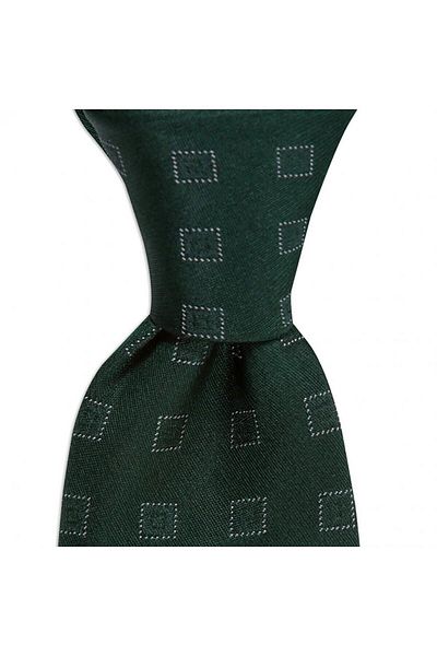 1001 Kravat Green Patterned 8 cm Wide Silk Tie