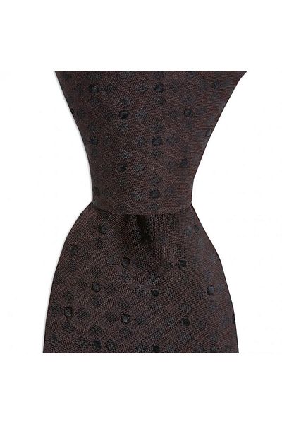 1001 Kravat Brown Black Patterned 8 cm Wide Silk Tie