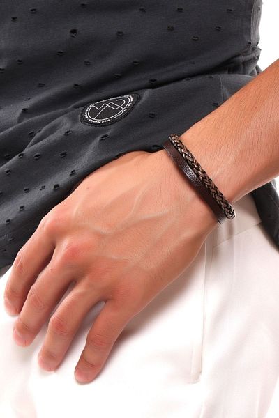 LABALABA Men's Brown Leather Bracelet - Combination Model
