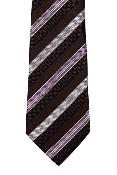 1001 Kravat Brown Striped 8 cm Wide Tie