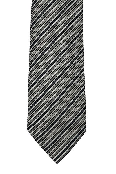 1001 Kravat Gray Striped 8 cm Wide Tie