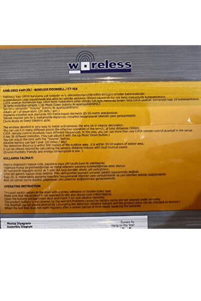 Cata CT-104 Kablosuz Kapı Zili