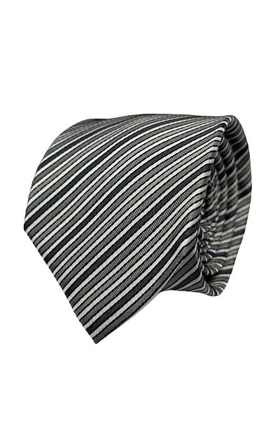1001 Kravat Gray Striped 8 cm Wide Tie