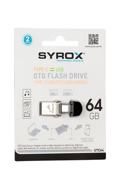 Syrox 64gb Type-c Usb Otg Metal Flash Memory Utc64