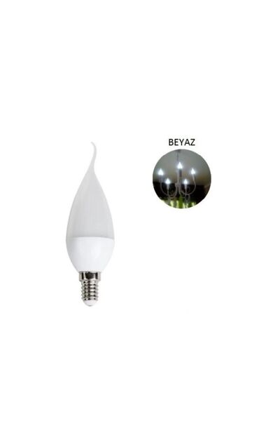 Cata 6'lı Ct-4084 Kıvrık Led Ampul-ince E14 Duy-kıvrık Avize Ampülü-beyaz Işık 6400k
