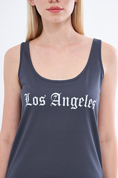 YÜKSEL IŞIK Los Angeles Printed - Αθλητικός Αθλητής Ανθρακί με Χοντρό λουράκι