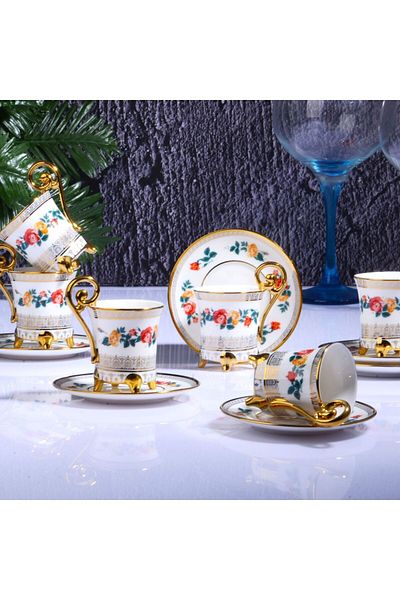 Kosova 4465 IST-165 90CC 6-PIECE FOOTED CUP SET (LUCIA)
