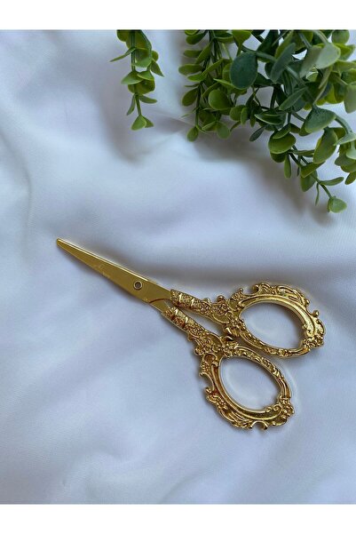 Z&B FLOWERS Embroidered Gold Engagement Scissors