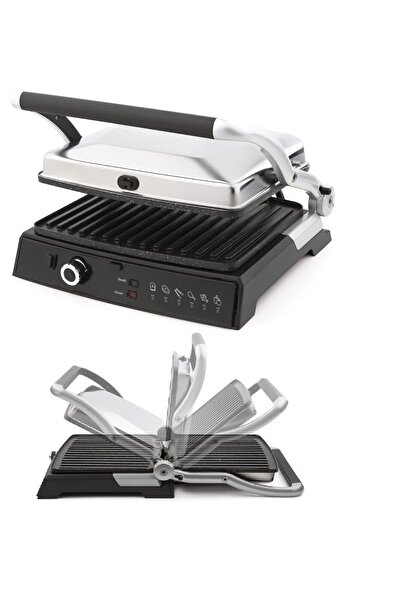 King K 462 Grillmaster Izgara Tost Makinesi Çift Plaka Kullanım 6+6 Dilim 2000w