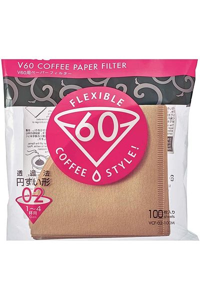 Hario V60 02 Drıpper Coffee Filter Paper, Natural 100 Pieces