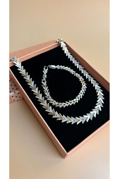 VELİT VOLA V Kolye-Bileklik Kadın Takım Taşlı