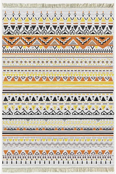 kilim home Cotton Kilim 58 Soft Renklerde Şerit Desenli Dekoratif Yıkanabilen...