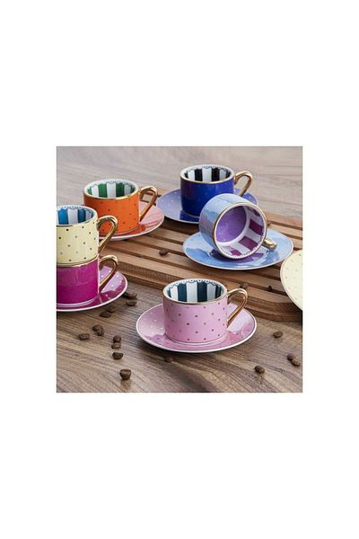 Kosova Lux Bone China 6-Piece Coffee Cup Set - Fnc-07