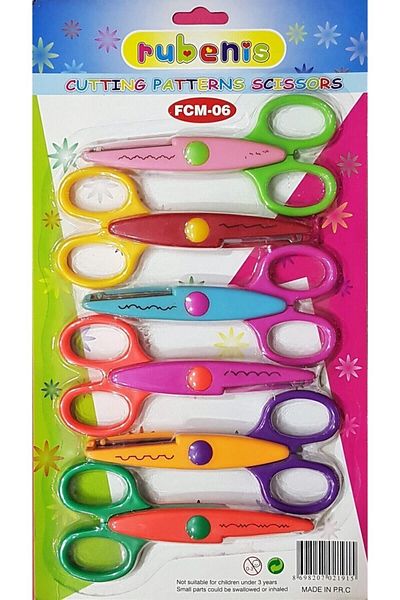 Rubenis 6 Different Cut Shaped Scissors Set