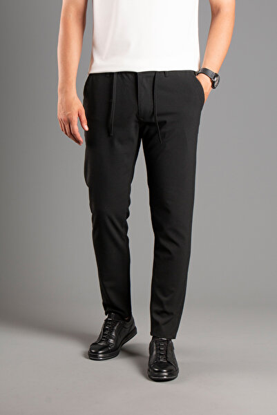 ZEKİ ÖZER ERKEK SİYAH KETEN PANTOLON