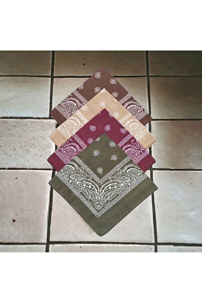 Fular Marketi Σετ 4 τεμαχίων με έθνικ σχέδια από 100% βαμβακερό μαλακό μπαντάνα - 4k