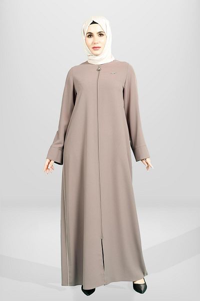 Beyza Mocca Πολύχρωμη τσέπη με φερμουάρ Ferace 3886 - Λεπτομέρεια με κουμπί
