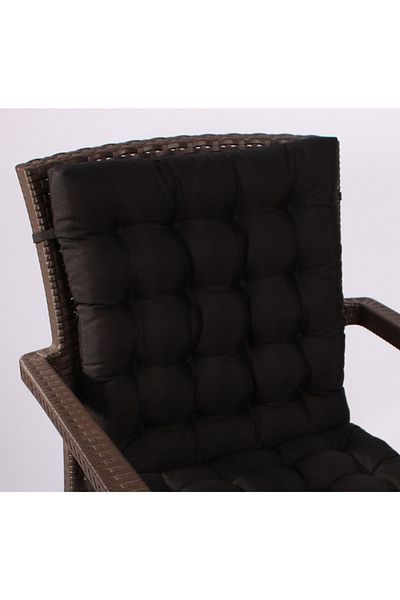 ALTINPAMUK Lotus Luxury Pouf Rattan Lotus Cushion 43x93, Μαύρο