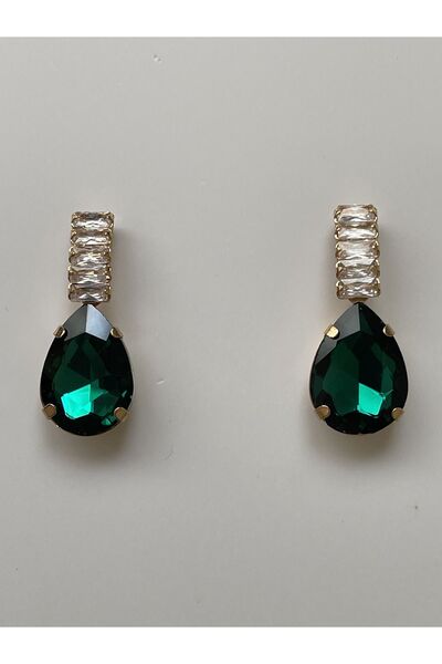 Rupen Kraft Baget Taşlı Kokoş Zengin Görünümlü Abiye Küpe