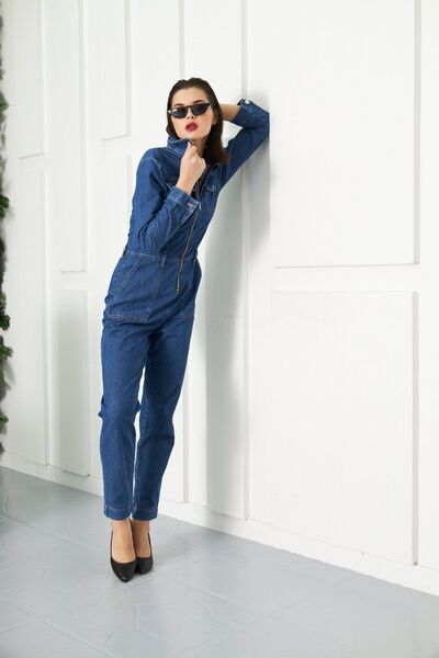 Kutaf Ολόσωμη φόρμα τζιν με μακρύ μανίκι με λεπτομέρεια στην τσέπη