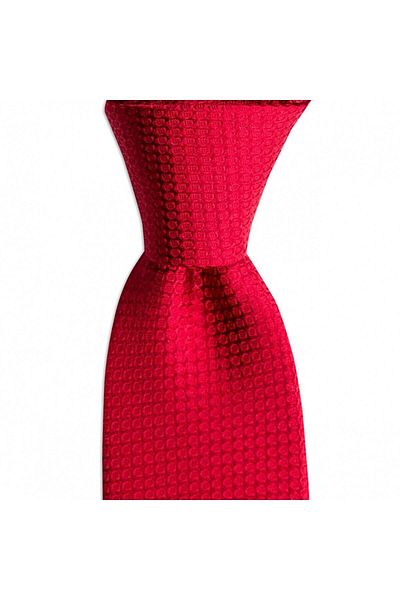 1001 Kravat Red Patterned 7.5 cm Wide Silk Tie