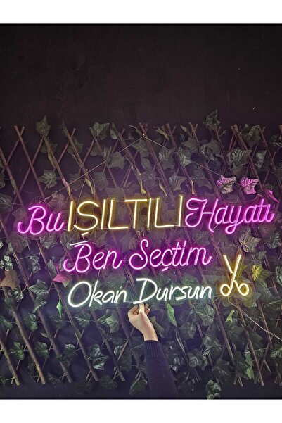 En Güzel Günde Bu Işıltılı Hayatı Ben Seçtim Kişiye Özel Neon Led Işıklı Yazı...