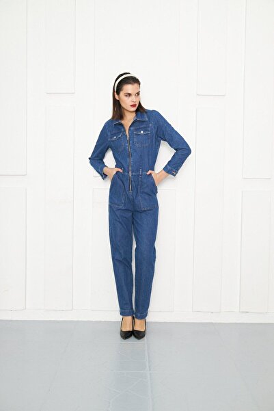 Kutaf Ολόσωμη φόρμα τζιν με μακρύ μανίκι με λεπτομέρεια στην τσέπη