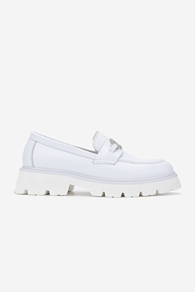 Valmenti Nicola Kadın Beyaz Hakiki Deri Loafer Ayakkabı