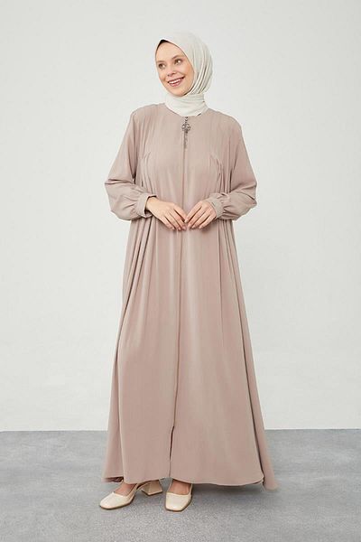 Levidor Camel Colored Button Detailed Ferace