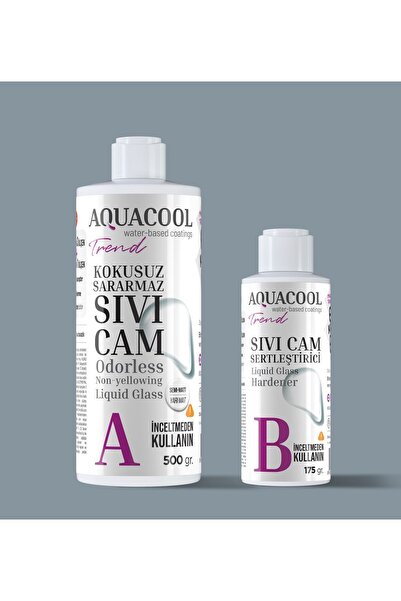 Aquacool Trend Sararmaz Sıvı Cam Yüzey Koruyucu Şeffaf 500 gram A B Komponentli Takım