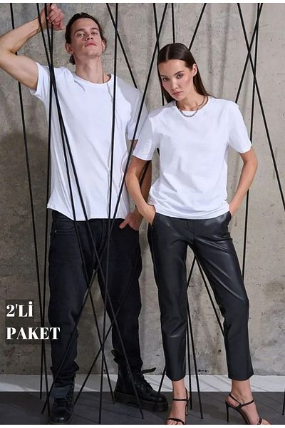 DAXİS Sportwear Company Pachet de 2 tricouri unisex oversize cu gât crew