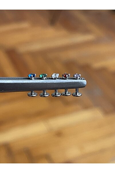 Rupen Kraft 316 L Cerrahi Çelik Dudak Kıkırdak Helix Tragus Piercingi Kırmızı...