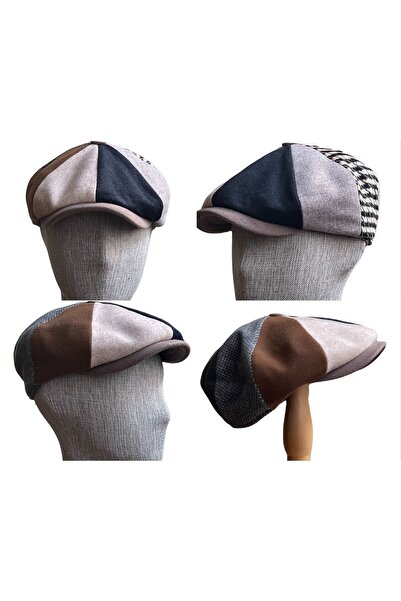 Rupen Kraft Peaky Blinders Cap Patchwork Hat British Style Elastic Size Quilted Lined Wool & Cashmere Hat