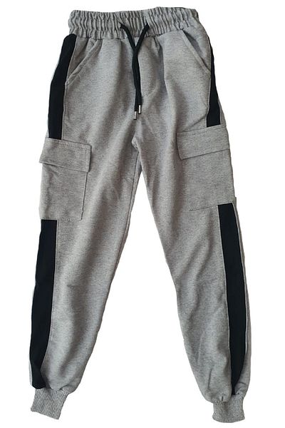makiteks Φούτερ 5-16 ετών Unisex για αγόρια και κορίτσια - Τσέπη Cargo, ελαστική μέση και τζόγκερ με ραβδώσεις στα πόδια