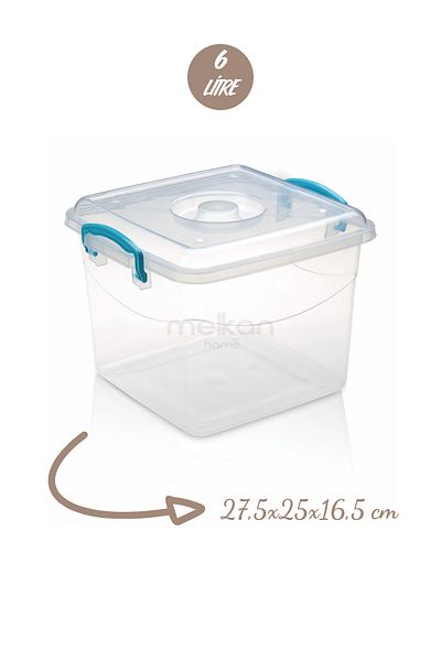 Melkan Home 6 Liter Transparent Storage Container - Pantry and Storage Box with Lock and Lid