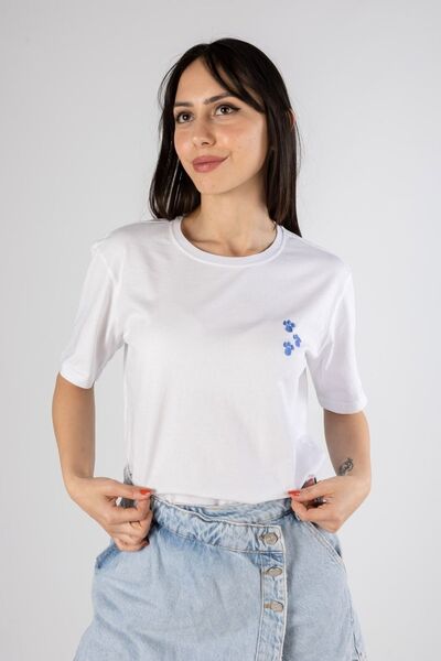 Kutaf Μπλουζάκι με κέντημα με ποδήλατο και λαιμόκοψη