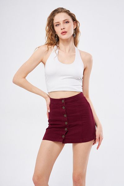 Kutaf Fusta Jeans de dama - Nasturi in fata