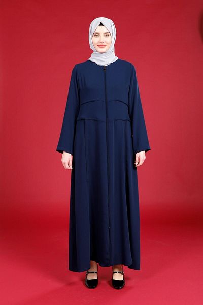 Beyza Φερμουάρ με ραβδώσεις Navy Blue - Eliz 3761