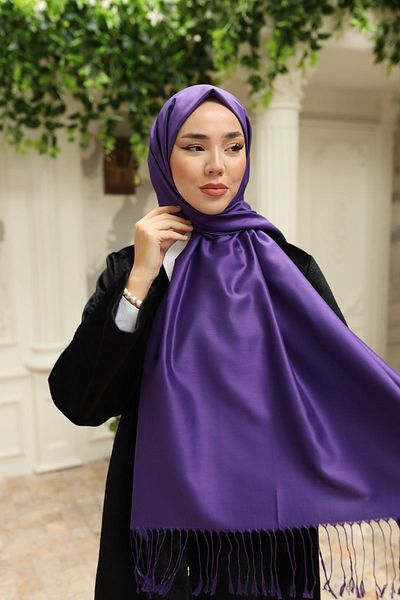 Silk Home Purple Double Sided 100% Silk Shawl