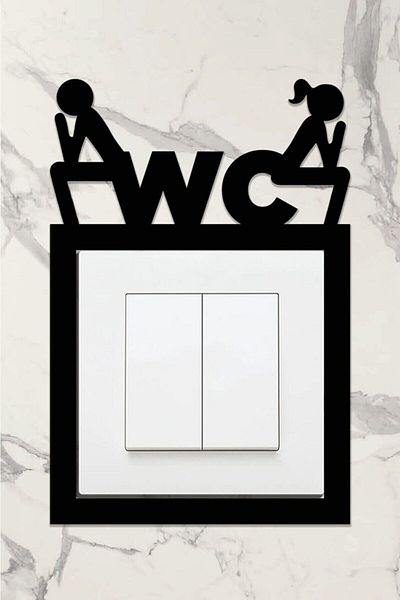 SEPET42 3 Mm Mdf socket Wall Ornament - 16x11 Wc Toilet Decoration