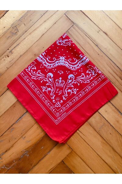 Rupen Kraft Bandană roșie din bumbac unisex