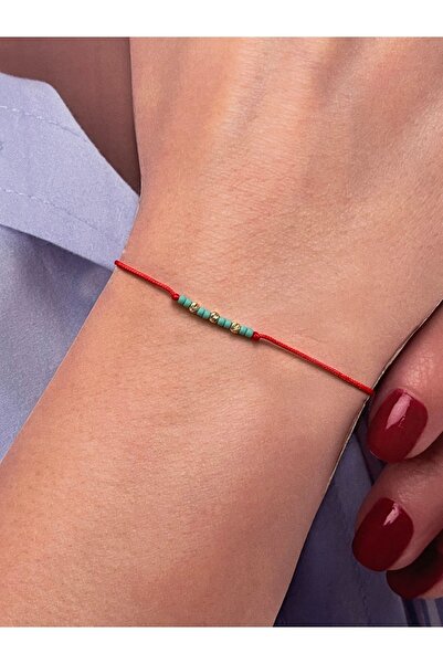 Rupen Kraft 14 Ayar 3 Lü Dorika Altın Bileklik Firuze Taşlı Minimal Altın Bil...