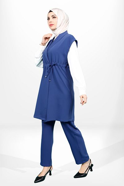 SheFa Σετ γιλέκο Indigo Colored με ρυθμιζόμενη μέση - 4158