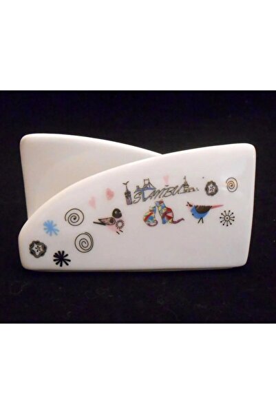 Cats By Luyano Tuzluk Biberlik Peçetelik 3'lü Set Istanbul Desenli Ev Sofra Mutfak Mutlu Kedi Kuş Porselen